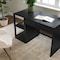 Martha Stewart Kayden Single-Drawer Desk w/2 Tier Shelf in Black w/Oil Rubbed Bronze Hardware KHO-23042-TBSF-BK-BK-MS - alternate 9
