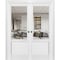 Sartodoors Sliding French Double Pocket Doors, Lucia 1533 White Silk with Clear Glass, Kit Trims Rail Hardwar LUCIA1533DP-WS-4884 - alternate 1