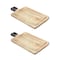 Homeroots Set of Two Brown Solid Wood Cheese Boards 516324 - alternate 1