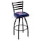 Holland Bar Stool Co 30" Blk Wrinkle Louisiana Tech Swivel Bar Stool, Ladder Back L01430LaTech - alternate 1