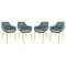 Leisuremod Markley Modern Leather Dining Arm Chair with Gold Metal Legs, Peacock Blue, 4PK ECG26BU4 - alternate 1