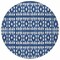 Homeroots 8' Navy Blue And Ivory Round Geometric Washable Indoor Outdoor Area Rug 613791 - alternate 6