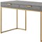 Homeroots 45" Gray and Gold Wood and Stainless Steel Writing Desk With Two Drawers 543809 - alternate 6