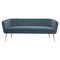 Homeroots 70" Gray Velvet Sofa With Gold Legs 385937 - alternate 1