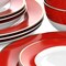 Martha Stewart Gold Rimmed 12 Piece Fine Ceramic Dinnerware Set in Red 97244.12 - alternate 4