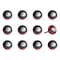 Homeroots Set of Twelve Navy Blue And Red Geometric Ceramic Drawer Pull Knobs, 12PK 358127 - alternate 7