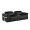 Homeroots 86in Black Italian Leather Power Reclining Loveseat With Storage 720526 - alternate 7