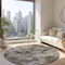 Homeroots 8' Beige Taupe And Gray Round Abstract Washable Indoor Outdoor Area Rug 577747 - alternate 6