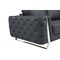 Homeroots 90" Gray Italian Leather Sofa With Silver Legs 491052 - alternate 10