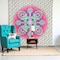Homeroots 88" X 84" Green Pink And White Floral Cotton Hanging Tapestry 397424 - alternate 6