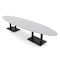 Skutchi Designs Oval Conference Table With Power, 48 in W, 168 in L, Grey HAR-OVL-48X168-DOU.BK-U779-NA - alternate 1