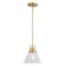 Vaxcel Harper 1-Light 8.5 in W Brass Gold Mid-Century Modern Mini Pendant Light with Clear Glass P0403R - alternate 1
