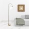 Homeroots 70" Brass Arched Floor Lamp With White Frosted Glass Drum Shade 523425 - alternate 7