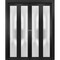 Sartodoors Sliding Closet Double Bi-fold Doors Planum 2102 Black Solid Core Modern Interior PLANUM2102DBF-BLK-96 x 84 (4* 24x84) - alternate 1