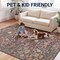Jonathan Y Primrose Art Nouveau Floral Border Non-Slip Machine-Washable Taupe/Multi 4 ft. x 6 ft. Area Rug BTF100F-4 - alternate 7