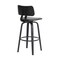Homeroots 30" Gray And Black Faux Leather Swivel Low Back Bar Height Bar Chair 534438 - alternate 8