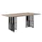 Homeroots 72" Oak and Black Wood and Iron Double Pedestal Base Dining Table 631285 - alternate 5