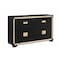 Homeroots 62" Black And Gold Faux Crystal Bling Wood Six Drawer Double Dresser 564668 - alternate 12