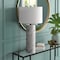 Homeroots 30" White Marble Cylinder Table Lamp With White Drum Shade 546108 - alternate 9