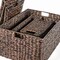 Happimess Traditional Assorted Hand-Woven Hyacinth/Iron Baskets, Dark Brown Wash (Set of 10), 10PK BSK1010B-10SET - alternate 6