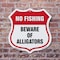 Signmission No Fishing Shield Sign Beware Of Alligat, 18 inch X 18 inch, Plastic Sign, 2PK SHI-P-2PACK-18-394 - alternate 6