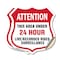 Signmission 24 Hour Surveillance Shield Sign Attenti, 12 inch X 12 inch, Vinyl Decal, 2PK SHI-D-2PACK-12-351 - alternate 1