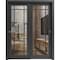 Sartodoors Sliding Closet Bypass Doors with Clear Glass, Lucia 2266 Matte Black and Aluminum Strips, Sturdy R LUCIA2266DBD-BLK-48 x 96 (2* 24x96) - alternate 1
