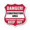 Signmission Construction Area Shield Sign Danger! Un, 12 Inch X 12 Inch, Plastic Sign SHI-P-12-373 - alternate 1