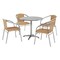 Flash Furniture Round Table Set, Aluminum, Plastic, Rattan, Stainless Steel, Grey TLH-ALUM-32RD-020BGECHR4-GG - alternate 1