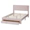 Baxton Studio Elora Modern Light Pink Pleated Velvet Queen Size Storage Bed 255-13812-ZORO - alternate 9