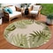 Homeroots 8' Ivory And Green Round Palm Leaf Indoor Outdoor Area Rug 548068 - alternate 9