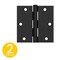 Global Door Controls 4 in. x 4 in. Matte Black Full Mortise Residential Squared Radius Hinge with Removable Pin, 2PK CP4040-US19-2 - alternate 1