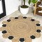 Jonathan Y Ayana Two-Tone Jute Hippy Circle Natural/Black 6 ft Round Area Rug RNF108A-6R - alternate 1