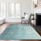 Homeroots 9' X 12' Teal Blue And Aqua Abstract Washable Indoor Outdoor Area Rug 588236 - alternate 8