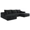 Homeroots 135" Black Corduroy Modular Compression Foam Sofa With Ottoman And Toss Pillows 712944 - alternate 5