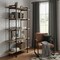 Homeroots 73" Brown And Black Metal Five Tier Etagere Bookcase 486323 - alternate 6