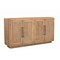 Homeroots 72in Natural Distressed Solid Wood Carved Geometric Sideboard with Four Doors 634317 - alternate 9