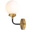 Jonathan Y Caleb 6" 1-Light Contemporary Transitional Iron/Glass LED Vanity Light, Brass Gold/Black/White JYL9056B - alternate 16