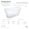 Kingston Brass 66" Cast Iron Oval Double Slipper Pedestal Tub, No Faucet Drillings, White VCTDS662829 - alternate 4