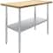 Amgood 24 in. x 48 in. Maple Wood Top Work Table with Adjustable Undershelf MWWT-2448-Z - alternate 1