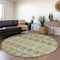 Homeroots 8' Artichoke Green Gray And Ivory Round Moroccan Washable Indoor Outdoor Area Rug 594294 - alternate 5