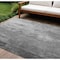 Homeroots 9' X 12' Gray And Silver Striped Washable Indoor Outdoor Area Rug 610893 - alternate 1