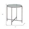 Homeroots 22" Clear and Silver Glass and Distressed Steel Round End Table 632661 - alternate 9