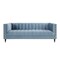Homeroots 85" Slate Blue Velvet Sofa With Espresso Legs 543931 - alternate 8