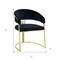 Homeroots Black and Gold Upholstered Velvet Partially Open Back Dining Side Chair 573338 - alternate 6