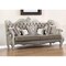 Homeroots 90" Gray Faux Leather Curved Sofa And Toss Pillows With Bone Legs 490989 - alternate 4