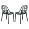 Leisuremod Cornelia Modern Stackable Dining Chair with Cut-Out Tree Design, Transparent Black, 2PK C18TBL2 - alternate 1