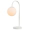 Jonathan Y Arco 18.25" Minimalist Mid-Century Arched Metal/Glass LED Table Lamp with Frosted Globe Shade, White JYL6010E - alternate 1
