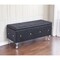 Homeroots 38in Black and Silver Faux Leather Storage Bench With Flip Top 248053 - alternate 6