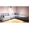 Homeroots Modern Light Gray Velvet and Black Sectional Sofa with Ottoman 473582 - alternate 4
